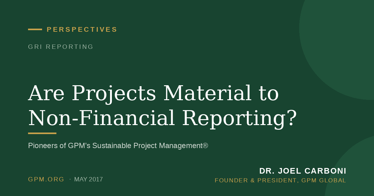 Are Projects Material to Non-Financial Reporting?