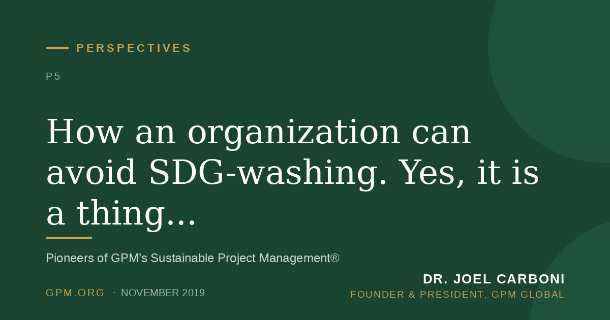 How an organization can avoid SDG-washing. Yes, it is a thing...