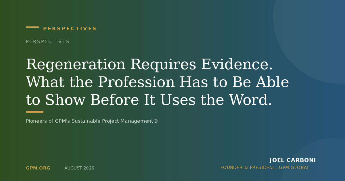 Regeneration Requires Evidence. What the Profession Has to Be Able to Show Before It Uses the Word.