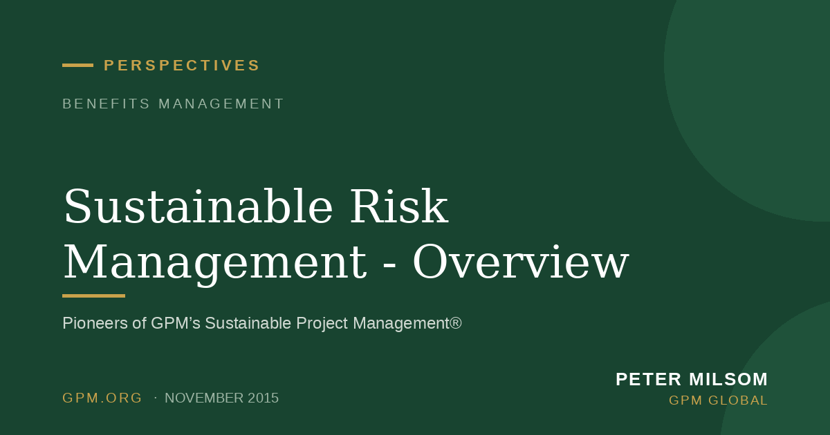 Sustainable Risk Management - Overview